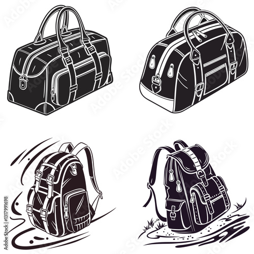 Travel Essentials Stylish and Functional Bags in Silhouette.