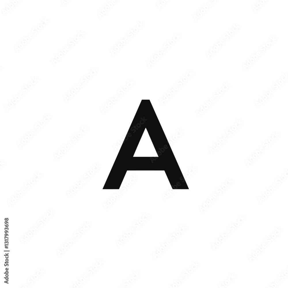 Black Letter A on White Background, Alphabet Symbol, Minimal Design, Text, Graphic Black Letter A on White Background, Alphabet Symbol, Minimal Design, Text, Graphic