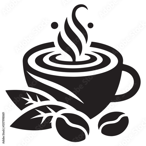 Silhouette cup of coffee icon vector illustration isolated premium design in white background 64