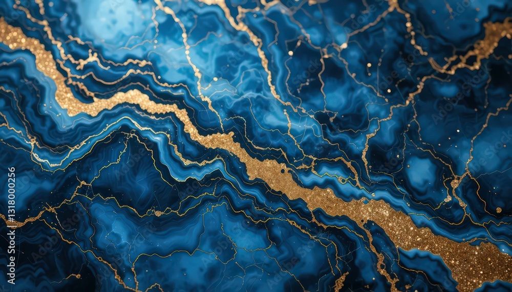 Abstract Blue and Gold Marble Texture: Luxurious Swirls of Deep Blue and Glittering Gold Abstract Blue and Gold Marble Texture: Luxurious Swirls of Deep Blue and Glittering Gold