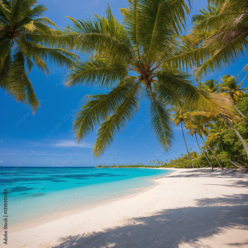 Fototapeta premium palm trees on the beach