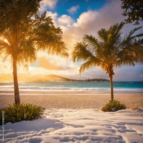 Wallpaper Mural sunset in beach Torontodigital.ca