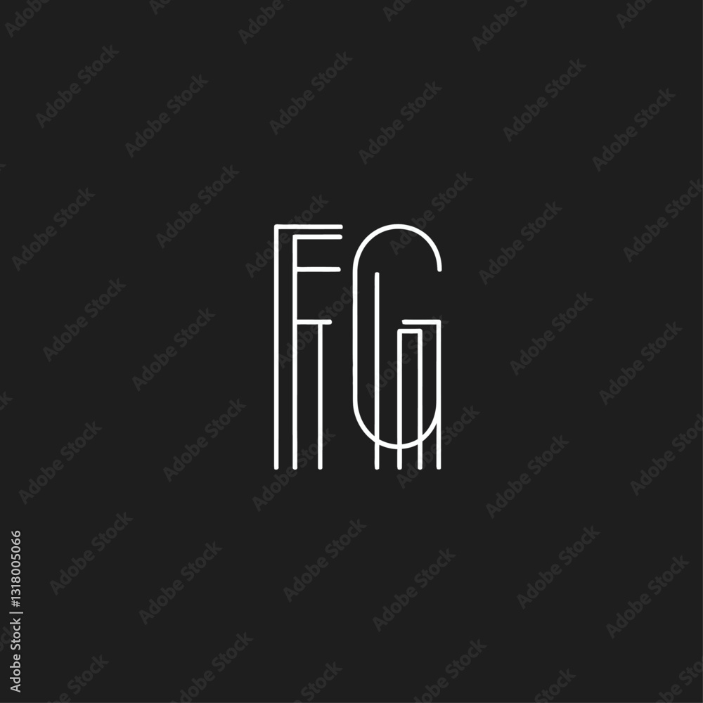FG Lettermark Logo Design Modern Graphic White on Black Background FG Lettermark Logo Design Modern Graphic White on Black Background