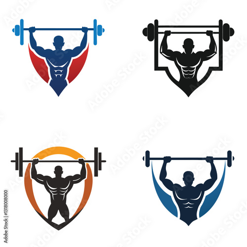 Fitness Man Lifting Barbell & Dumbbell – Bodybuilding