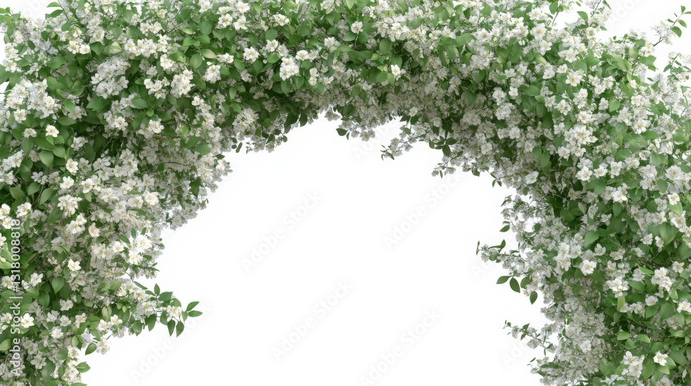 Elegant Spring Flower Arch with White Background Elegant Spring Flower Arch with White Background