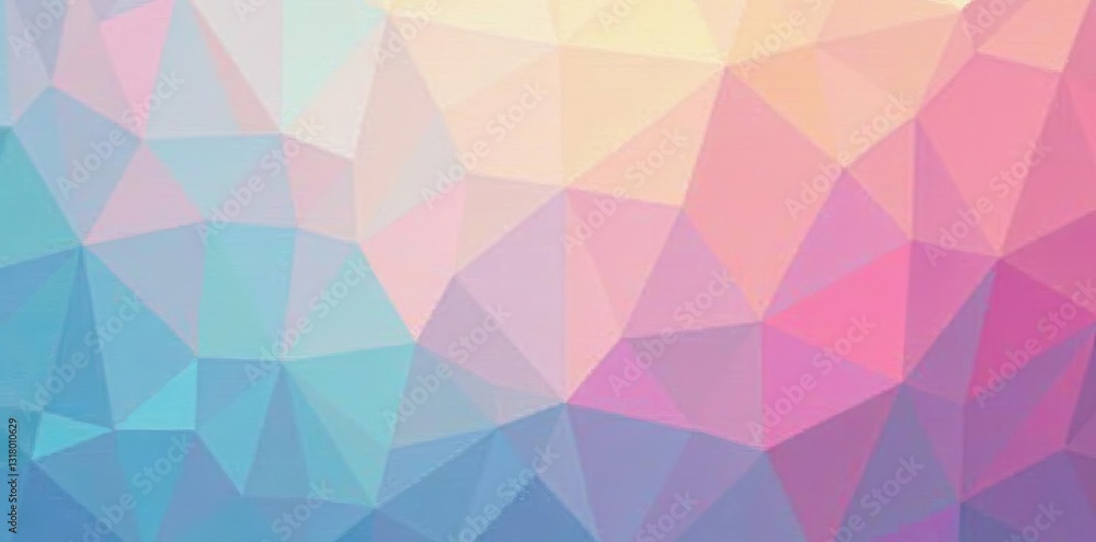 Fototapeta premium Triangle mosaic pattern in soft pastel colors with gradient effect, Modern, Artistic