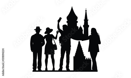 Travelers Kremlin Silhouette Sightseeing Tour Group