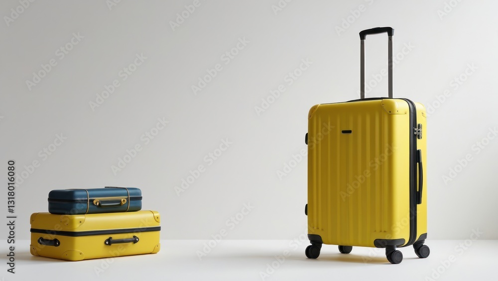 Fototapeta premium Suitcase travel luggage isolated white background