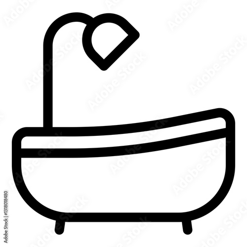 Bathtub icon. Vector line icon