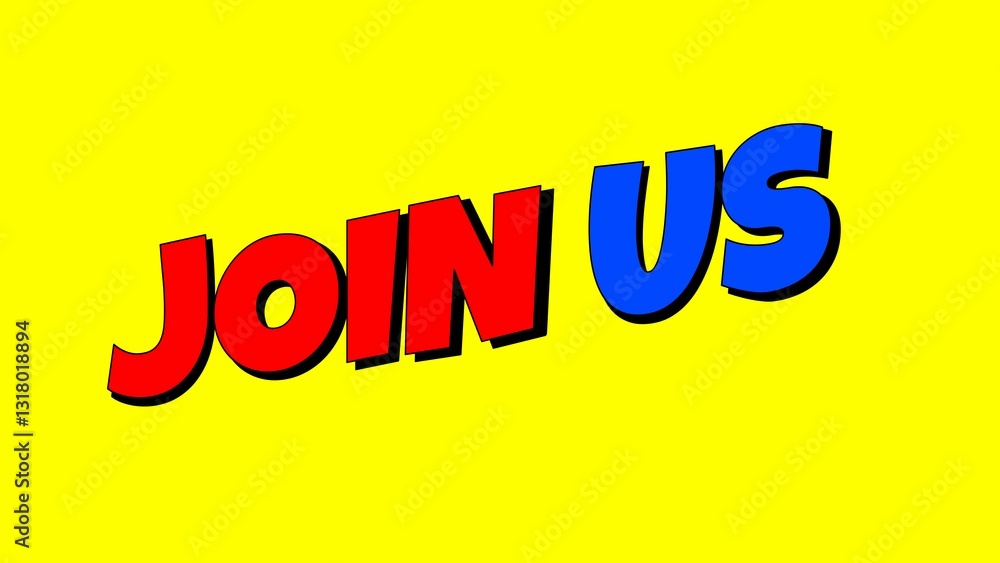Fototapeta premium Join us now, join our team, register now, recruitment text illustration Background