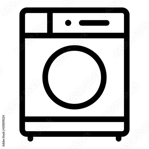 Washing machine icon. Vector line icon