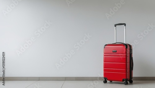 Suitcase travel luggage isolated white background