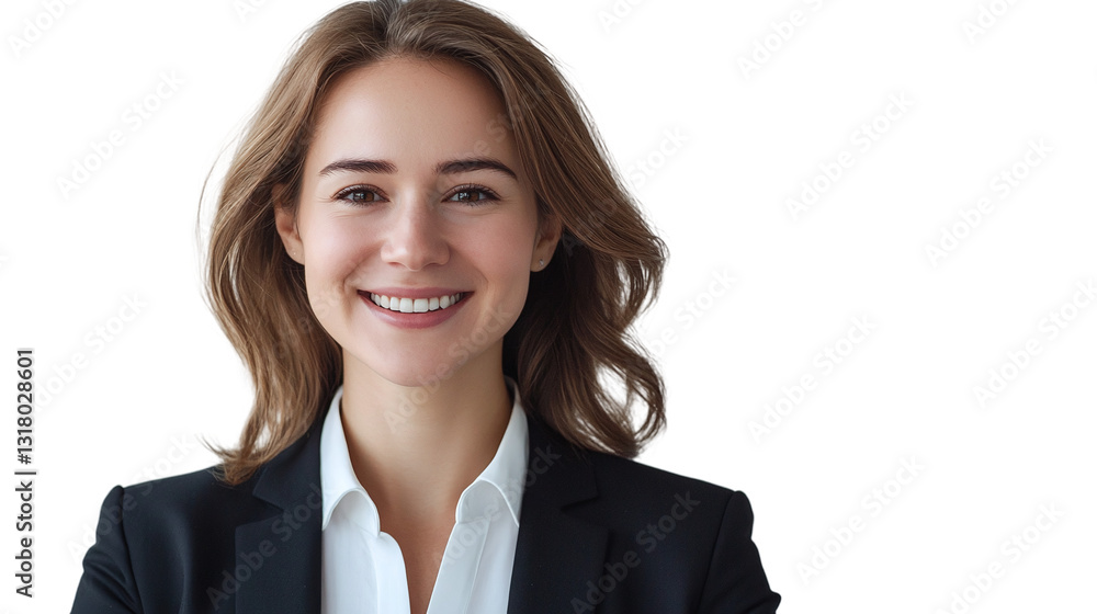 Portrait of a smiling businesswoman manager in a suit, isolated on transparent background. Portrait of a smiling businesswoman manager in a suit, isolated on transparent background.