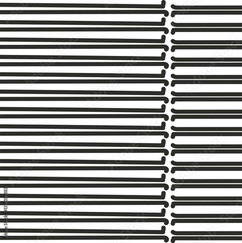 Horizontal stripes with an empty border and thickenings that imitate a seam.