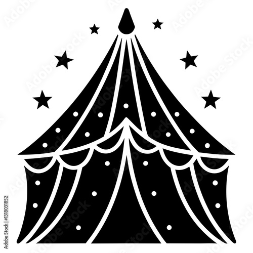 Festive Circus tent icon vector art illustration. festival, holidays element. silhouette circus tent icon