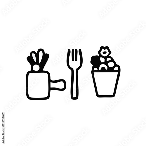 Food courts icons . Outline  food courts vector icons for web design isolated on white background
