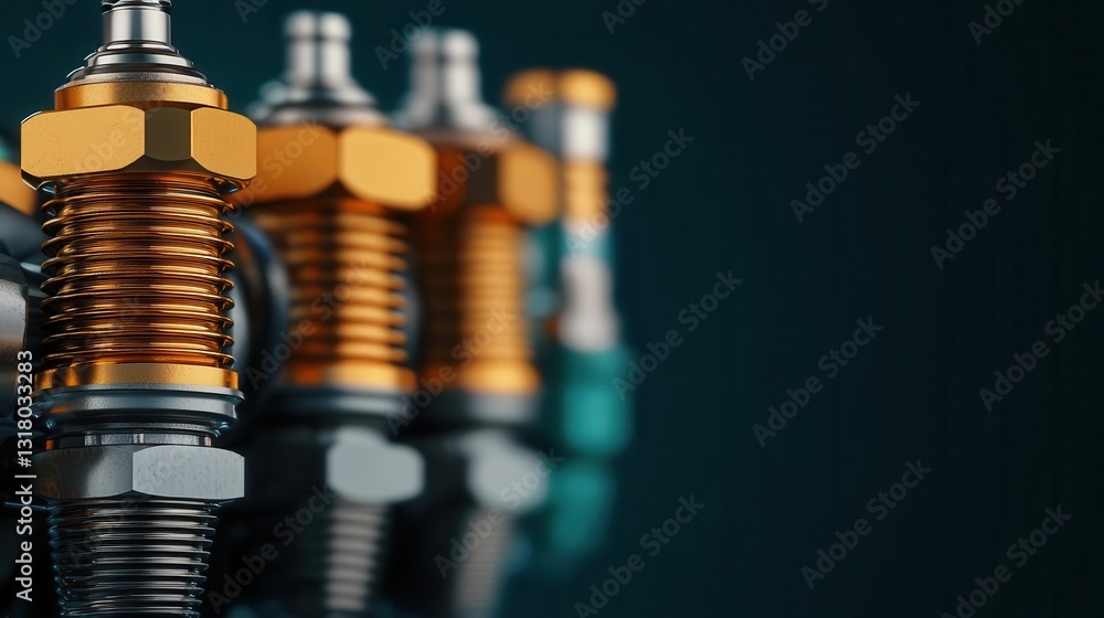 Detailed technical drawing of an engine s spark plug system, highlighting ignition timing and electrode placement Detailed technical drawing of an engine s spark plug system, highlighting ignition timing and electrode placement
