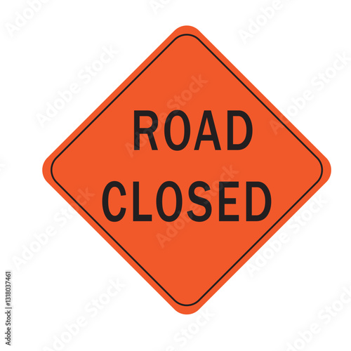An image featuring a road closed sign on a white background, conveying the message of road unavailability to drivers
