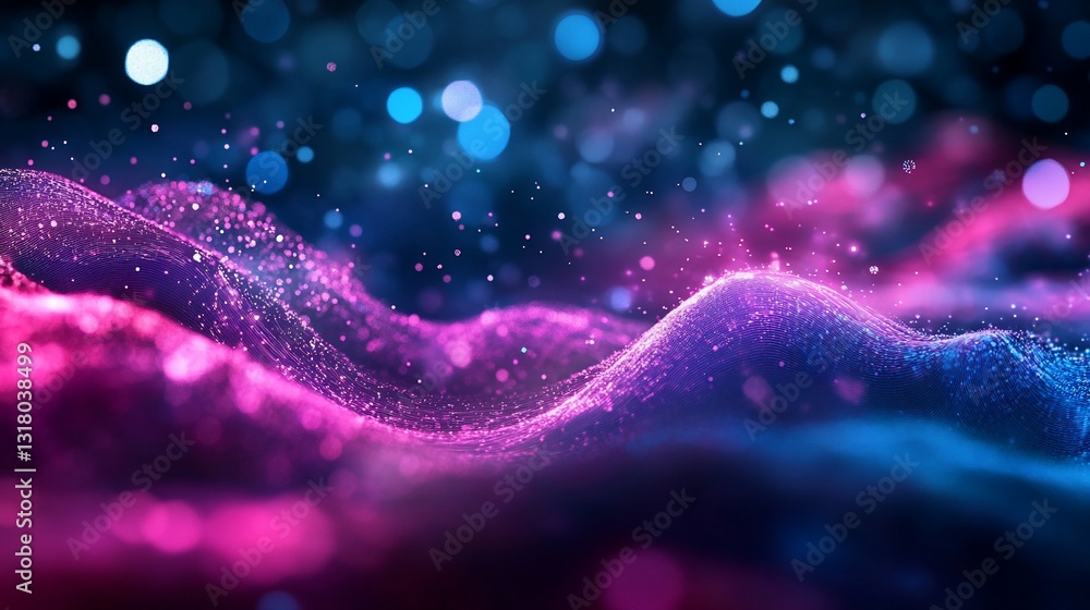 Abstract Pink and Blue Nebula Digital Art: Cosmic Waves of Light and Stardust Abstract Pink and Blue Nebula Digital Art: Cosmic Waves of Light and Stardust