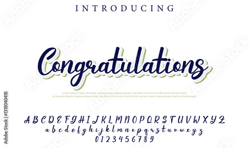Congratulations Font Stylish brush painted an uppercase vector letters, alphabet, typeface