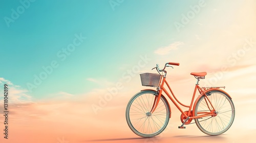 Wallpaper Mural Orange Bicycle at Sunset: A Serene Summer Evening Torontodigital.ca