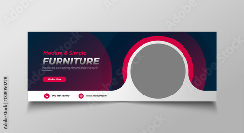 Furniture sale facebook cover design or web banner template