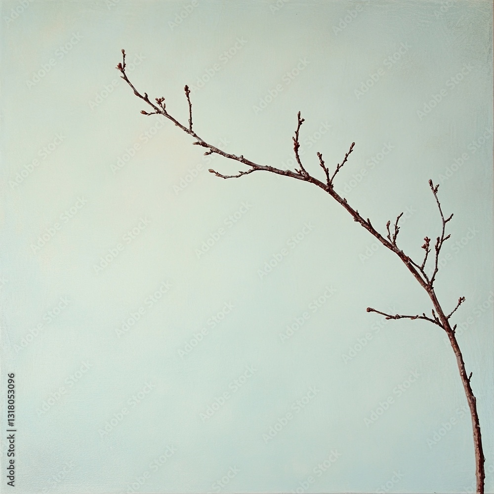 Serene Branch: Minimalist Botanical Art Serene Branch: Minimalist Botanical Art