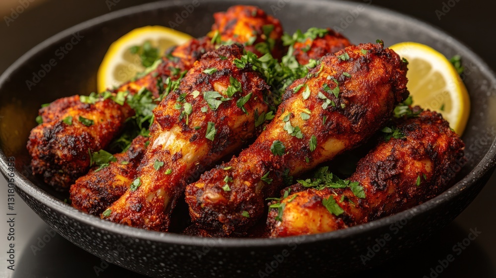 Spiced Chicken Drumsticks in Pan with Lemon Spiced Chicken Drumsticks in Pan with Lemon