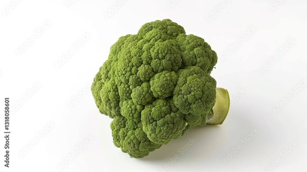 Fototapeta premium Fresh and vibrant broccoli is beautifully isolated on a transparent background, showcasing the natural texture and rich green color of this healthy vegetable. The clean and simple presentation highlig