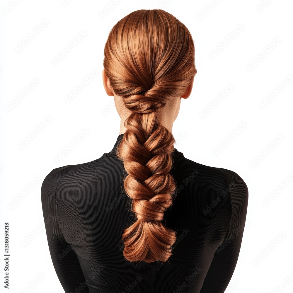 Fototapeta premium a braided hairstyle from the back , Generative art.
