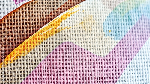 Wallpaper Mural Abstract Woven Fabric with Watercolor Brushstrokes Torontodigital.ca