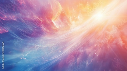 Agnostic artwork with abstract light trails and neutral, harmonious colors.