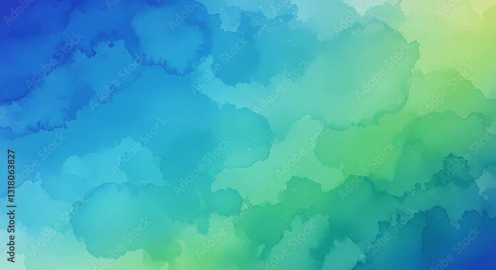 Obraz premium Cool abstract background, watercolor paint, deep blue, purple, green. geometric.