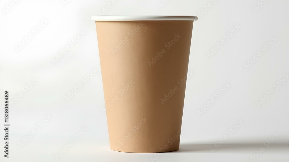 Minimalistic Brown Disposable Paper Cup Against a Neutral Background Minimalistic Brown Disposable Paper Cup Against a Neutral Background