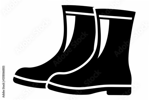 rain boots  silhouette vector