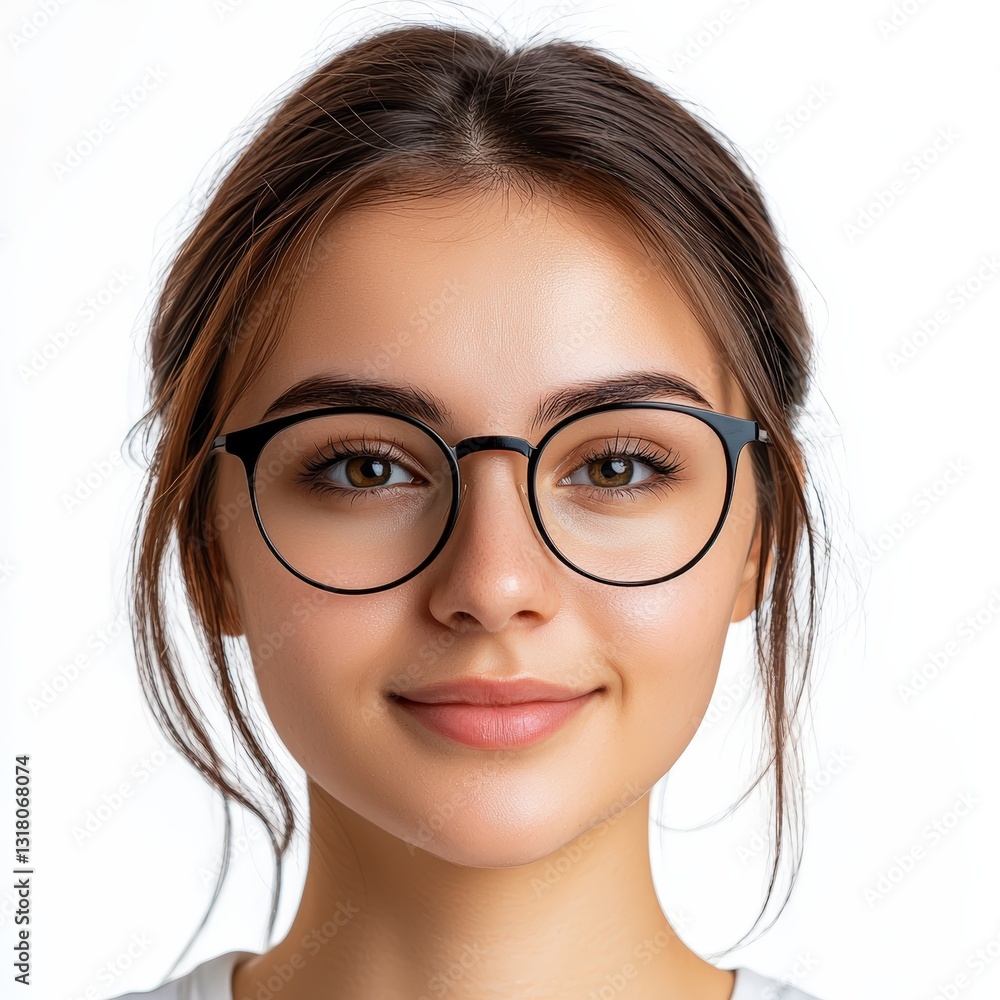 a woman wearing glasses , Generative art. a woman wearing glasses , Generative art.