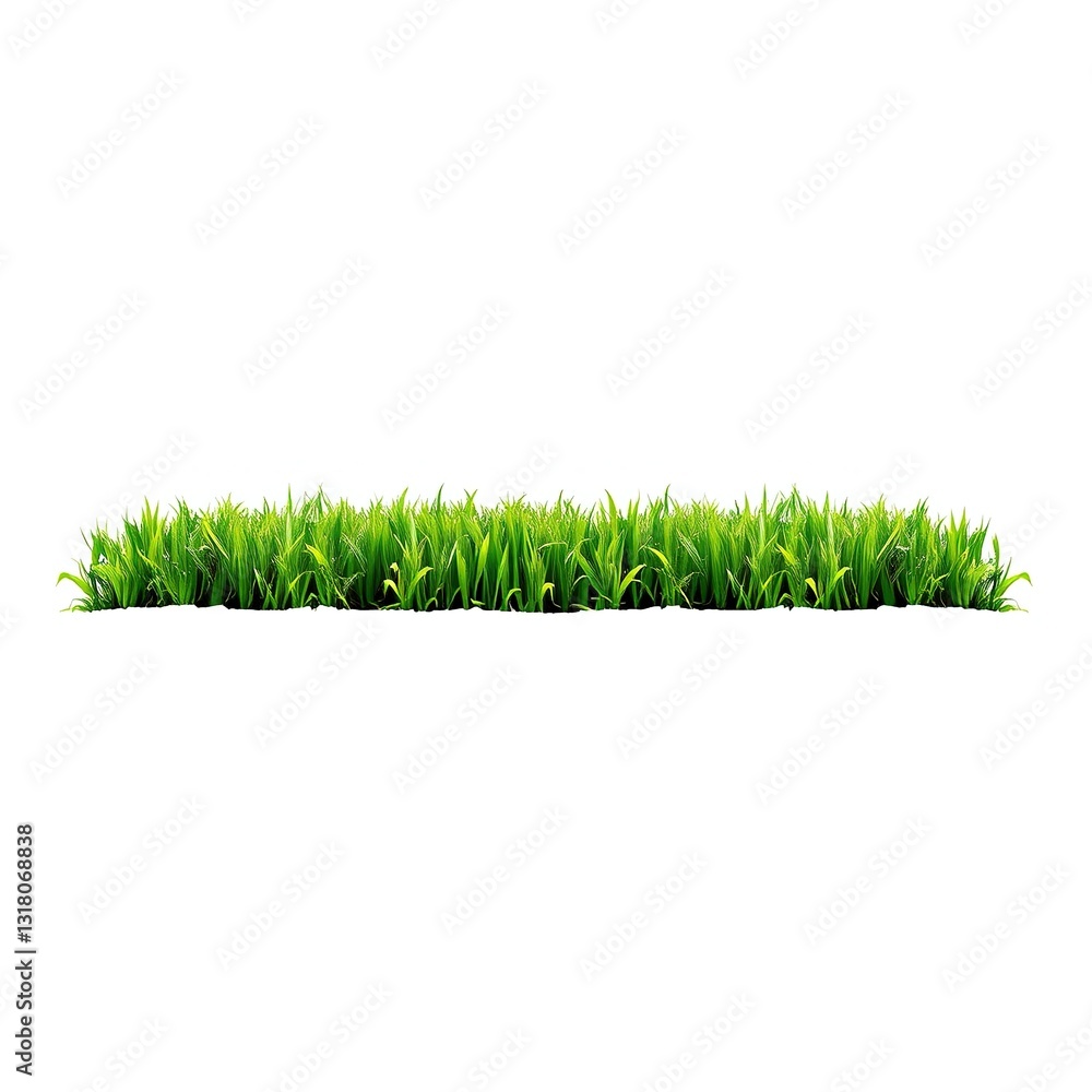 Fototapeta premium Green Grass Lawn on Dark Soil, Seamless Panoramic Background