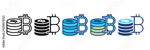 Cryptocurrency Icon Set Multiple Style Collection