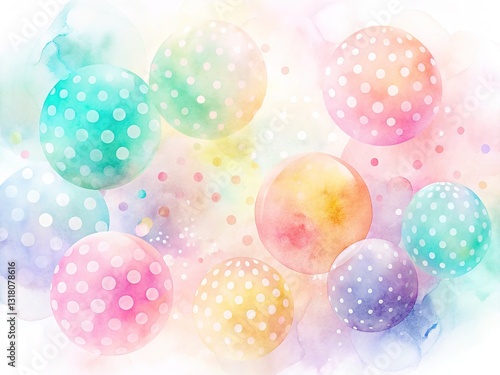 Watercolor polka dots dance on a water double exposure.