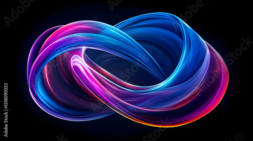 Vivid 3D Rendered Infinity Loop With Smooth Pixels Vibrant Colors on a Black Background