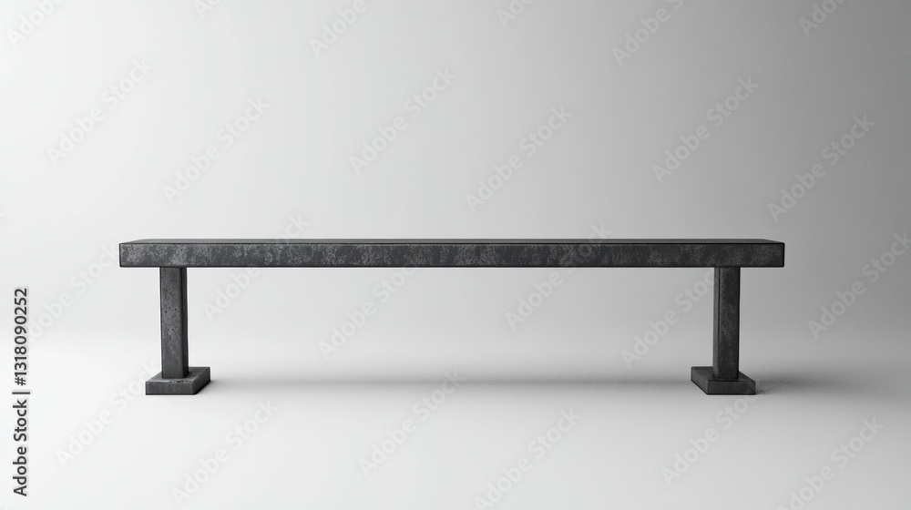 Minimalist Design of a Long Rectangular Concrete Bench with Smooth Surface and Geometric Pillars in Modern Indoor Space Minimalist Design of a Long Rectangular Concrete Bench with Smooth Surface and Geometric Pillars in Modern Indoor Space
