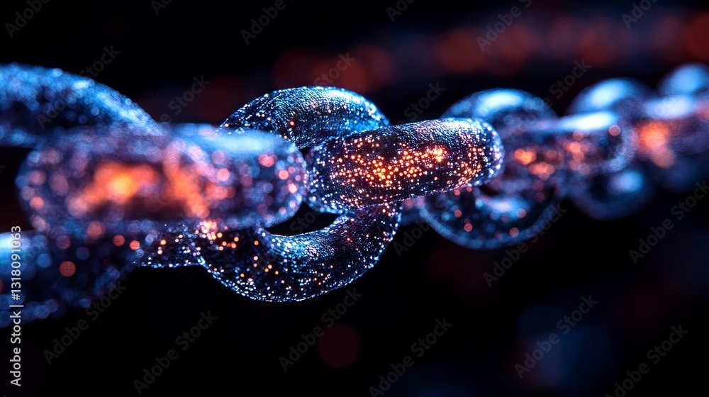 Futuristic 3d blockchain concept: a chain of interconnected digital network links in advanced 3d rendering Futuristic 3d blockchain concept: a chain of interconnected digital network links in advanced 3d rendering