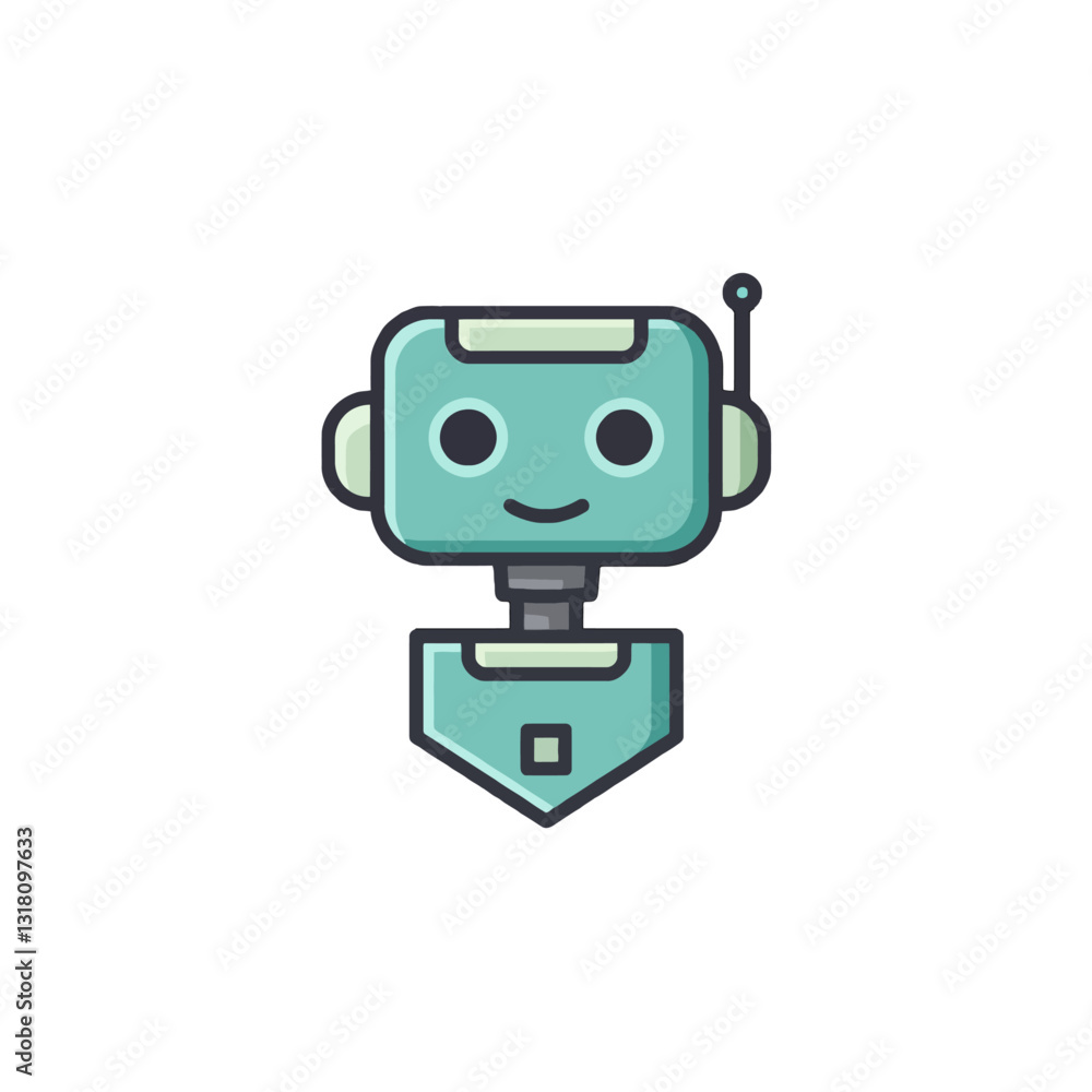 Smiling Robot Icon Smiling Robot Icon