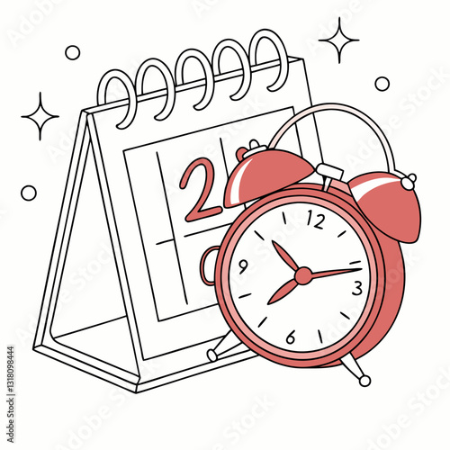 Alarm Clock and Calendar Reminder Symbolizing Deadline and Time Management