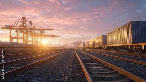 Sunset port rail transport containers