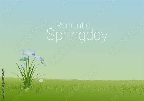 Adobe Illustrator Artwork, spring grass field flower green mild fresh