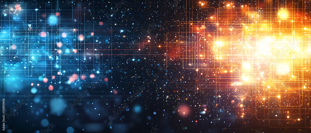 Obraz premium Dynamic data visualization digital space abstract background colorful environment immersive perspective