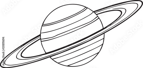 hand drawn vector illustration of a saturn