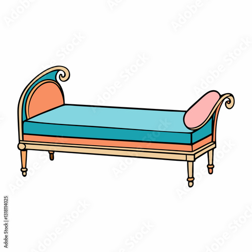 vector illustration of a daybed