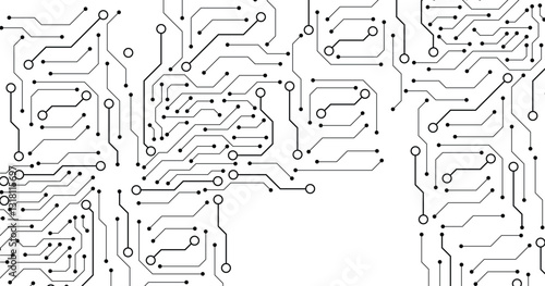 Circuit board technology background with hi-tech digital data connection system and computer electronic design.